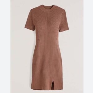 Abercrombie & Fitch Short Sleeved Ribbed Mock Neck Sweater Dress